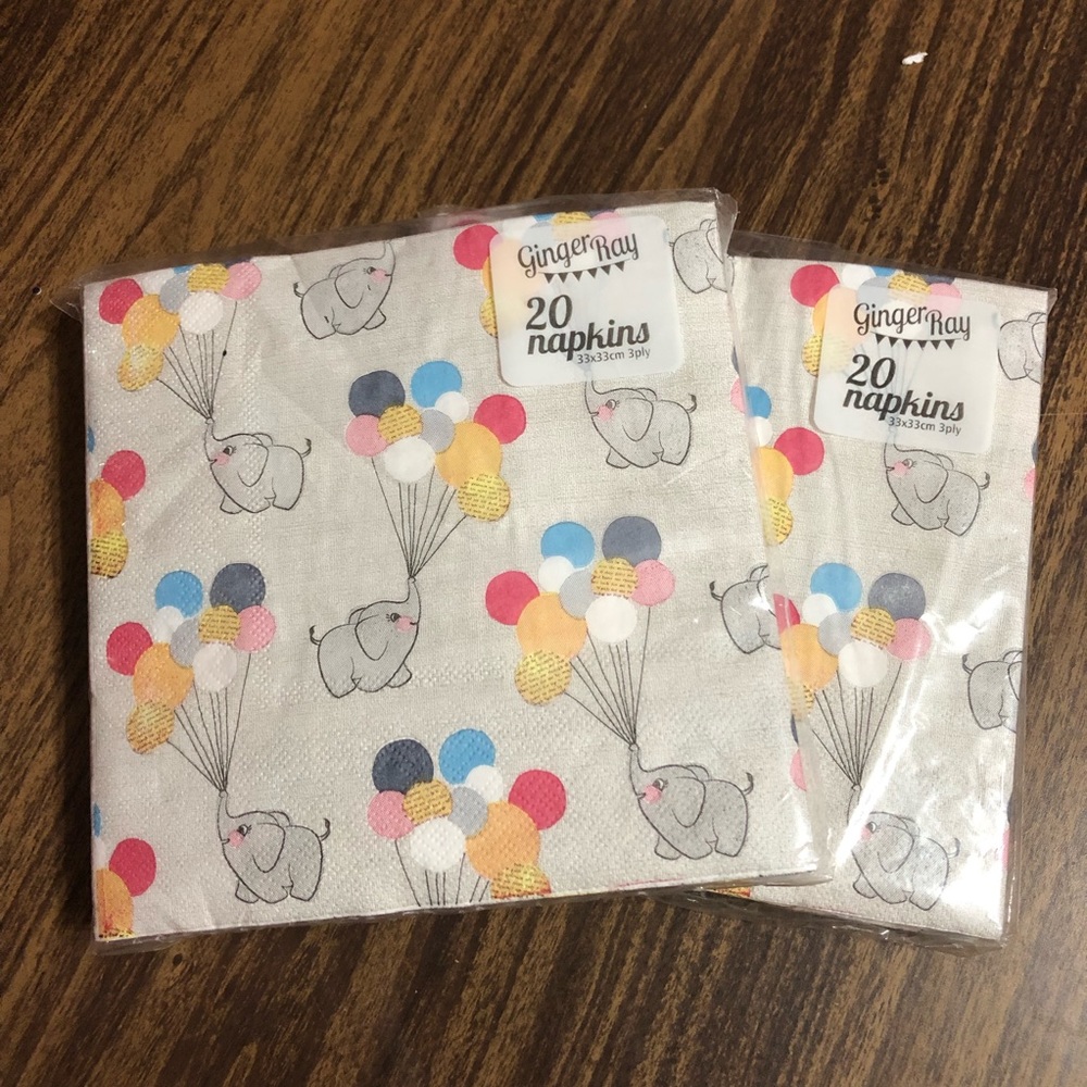Ginger Ray Elephant Napkins